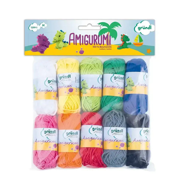GRÜNDL - Packs miniovillos para Amigurumi - Combinación de colores HAPPY (1299-1)