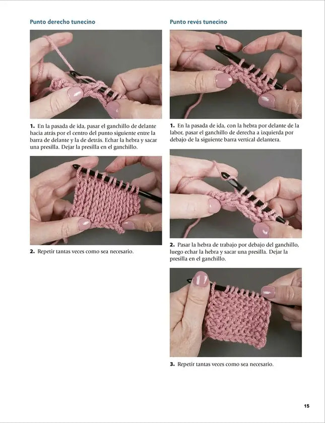 Guía de iniciación al Punto Tunecino tejido a Ganchillo - Otros puntos tunecinos