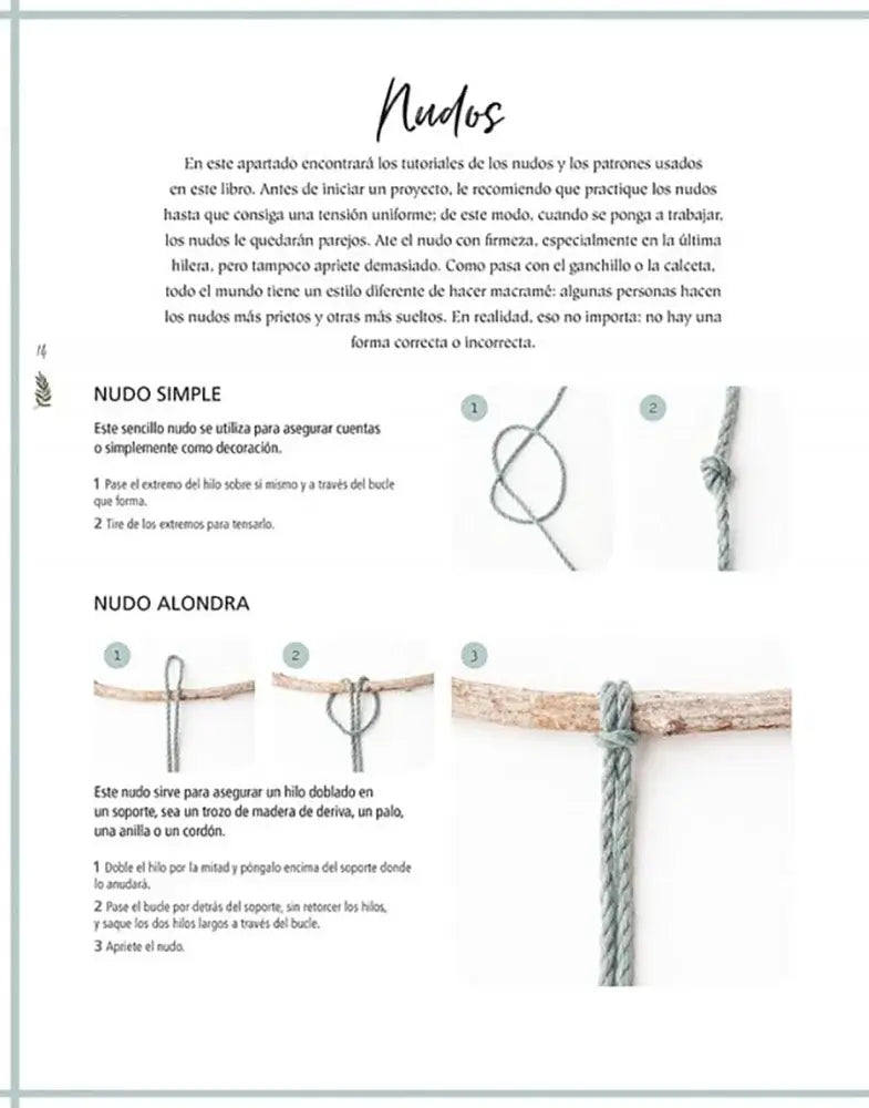 Macramé para el hogar moderno: Proyectos increíbles con nudos fáciles y tintes naturales - Nudos