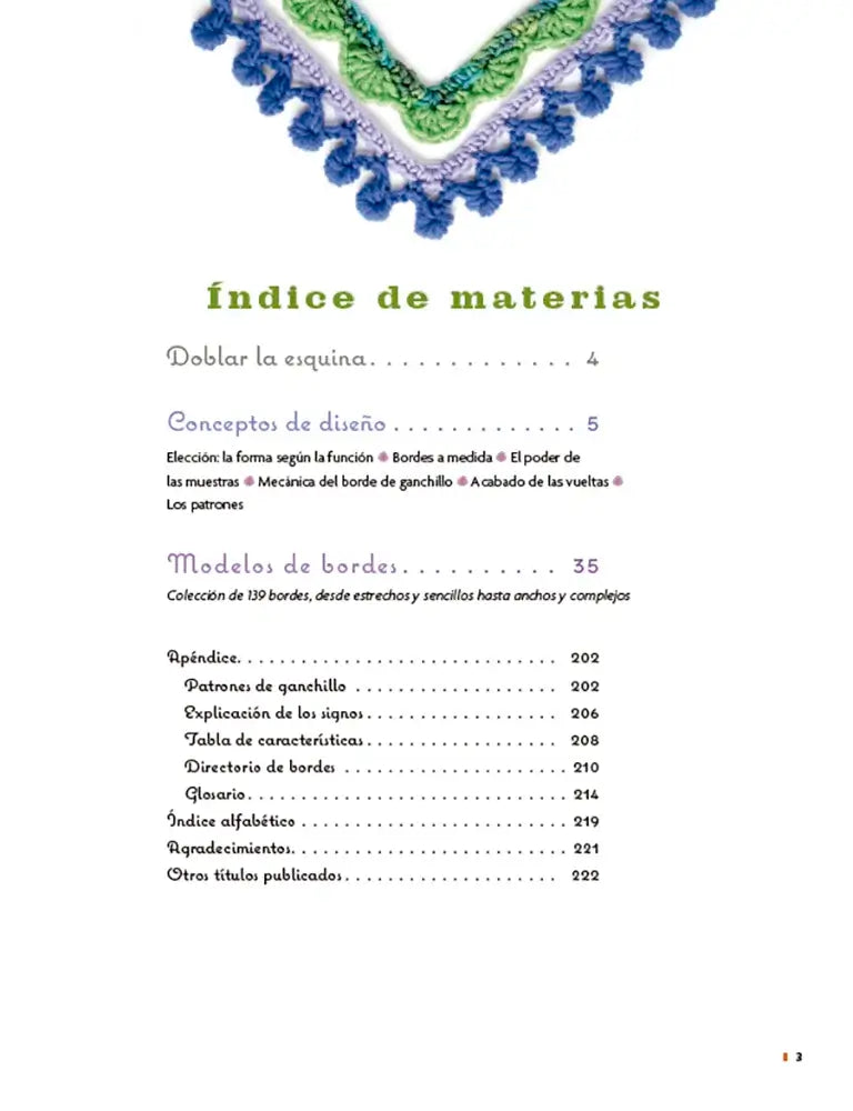 Nuevos diseños de bordes de ganchillo - Indice