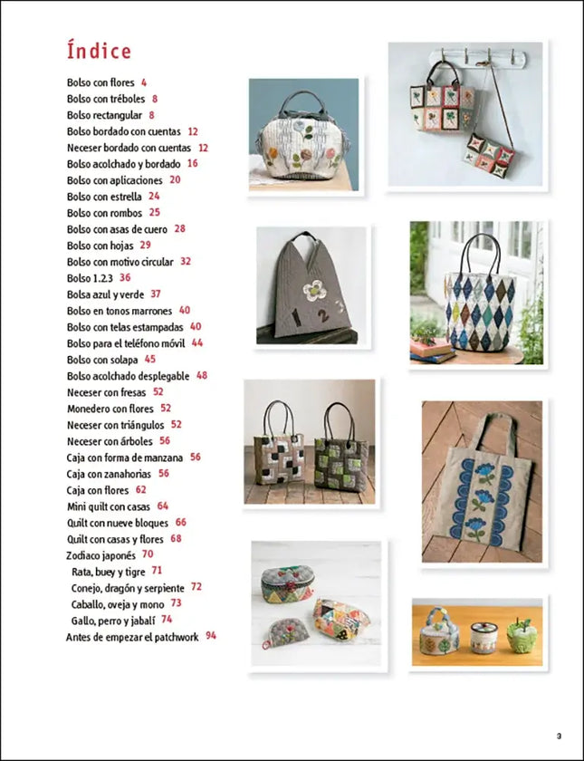 Patchwork japonés con diseños actuales - Indice