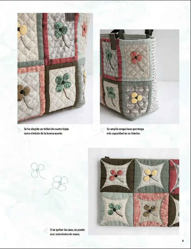 Patchwork japonés con diseños actuales - Detalles de un bolso