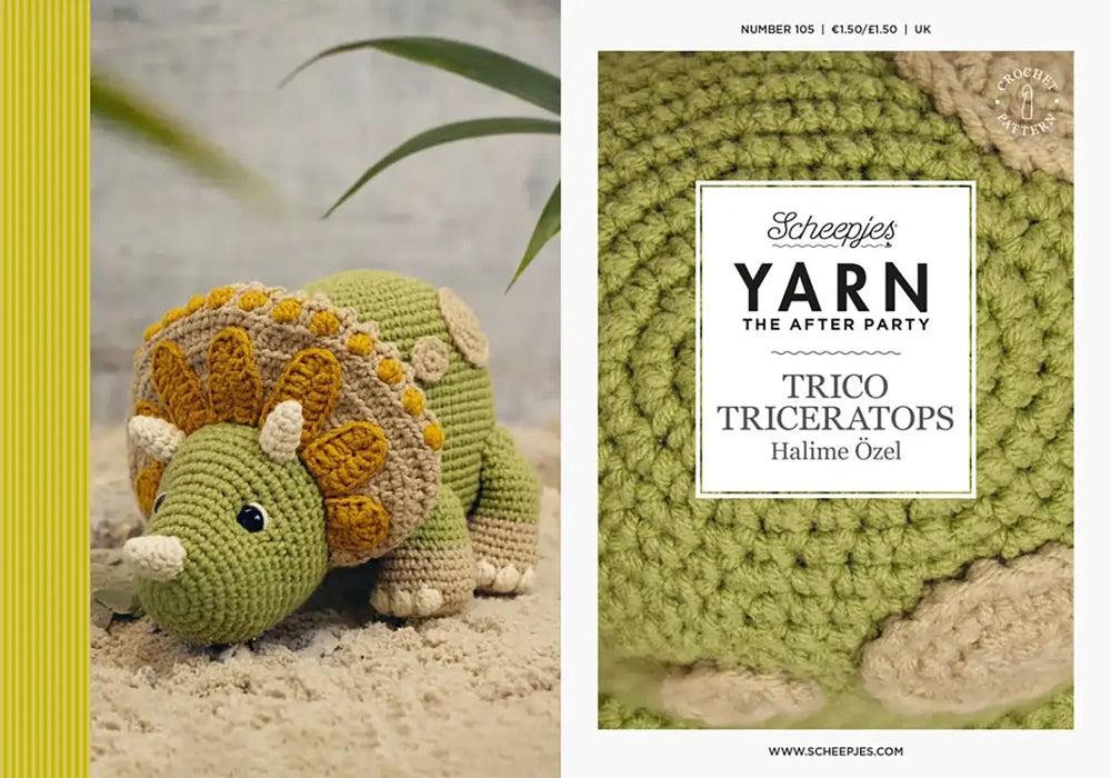 Patrón impreso YARN The After Party nº 105 – Trico the Triceratops (Scheepjes) - Portada libreto
