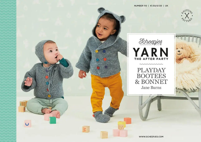 Patrón impreso YARN The After Party nº 110 – Playday Bootees and Bonnet (Scheepjes) - Portada libreto