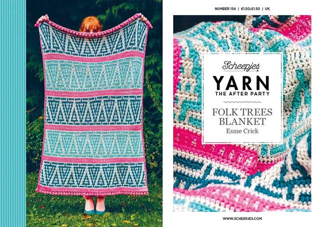 Patrón impreso YARN The After Party nº 154 – Folk Trees Blanket (Scheepjes) - Portada libreto