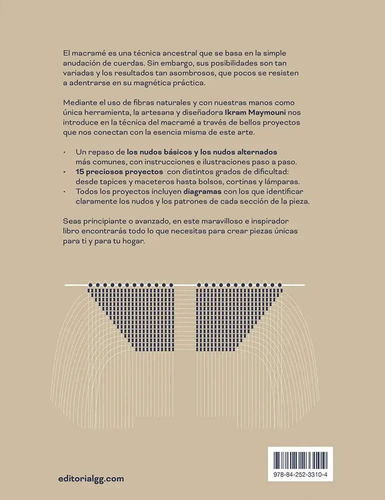 Abha macramé: 15 proyectos paso a paso para adentrarnos en la técnica de los nudos - Contraportada