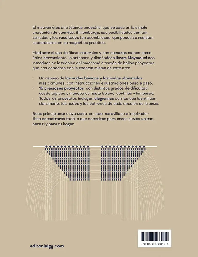 Abha macramé: 15 proyectos paso a paso para adentrarnos en la técnica de los nudos - Contraportada