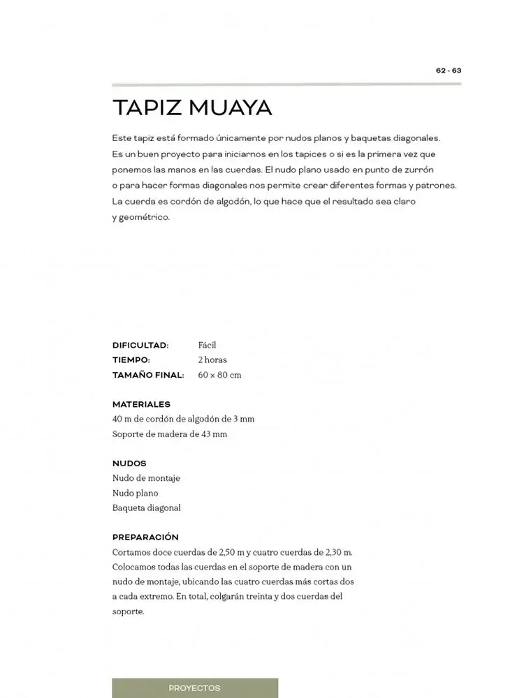 Abha macramé: 15 proyectos paso a paso para adentrarnos en la técnica de los nudos - tapiz Muaya