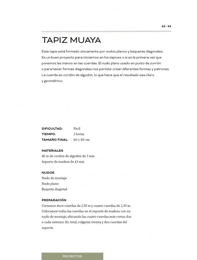 Abha macramé: 15 proyectos paso a paso para adentrarnos en la técnica de los nudos - tapiz Muaya