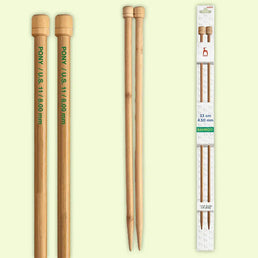 Agujas de tricotar de 33 cm de Bambú de Pony