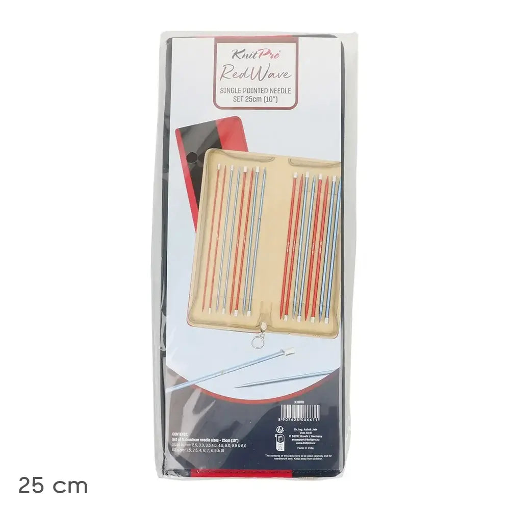Set de Agujas rectas de tricotar Red Waves de KnitPro 25 cm