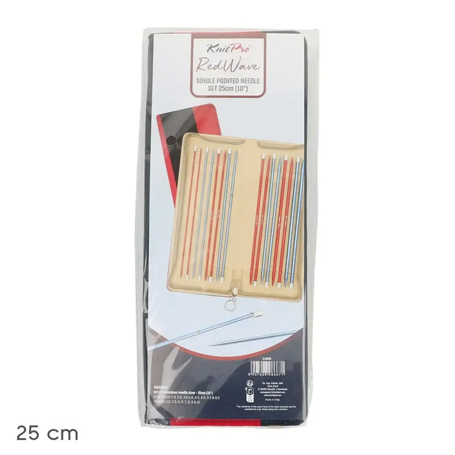 Set de Agujas rectas de tricotar Red Waves de KnitPro 25 cm