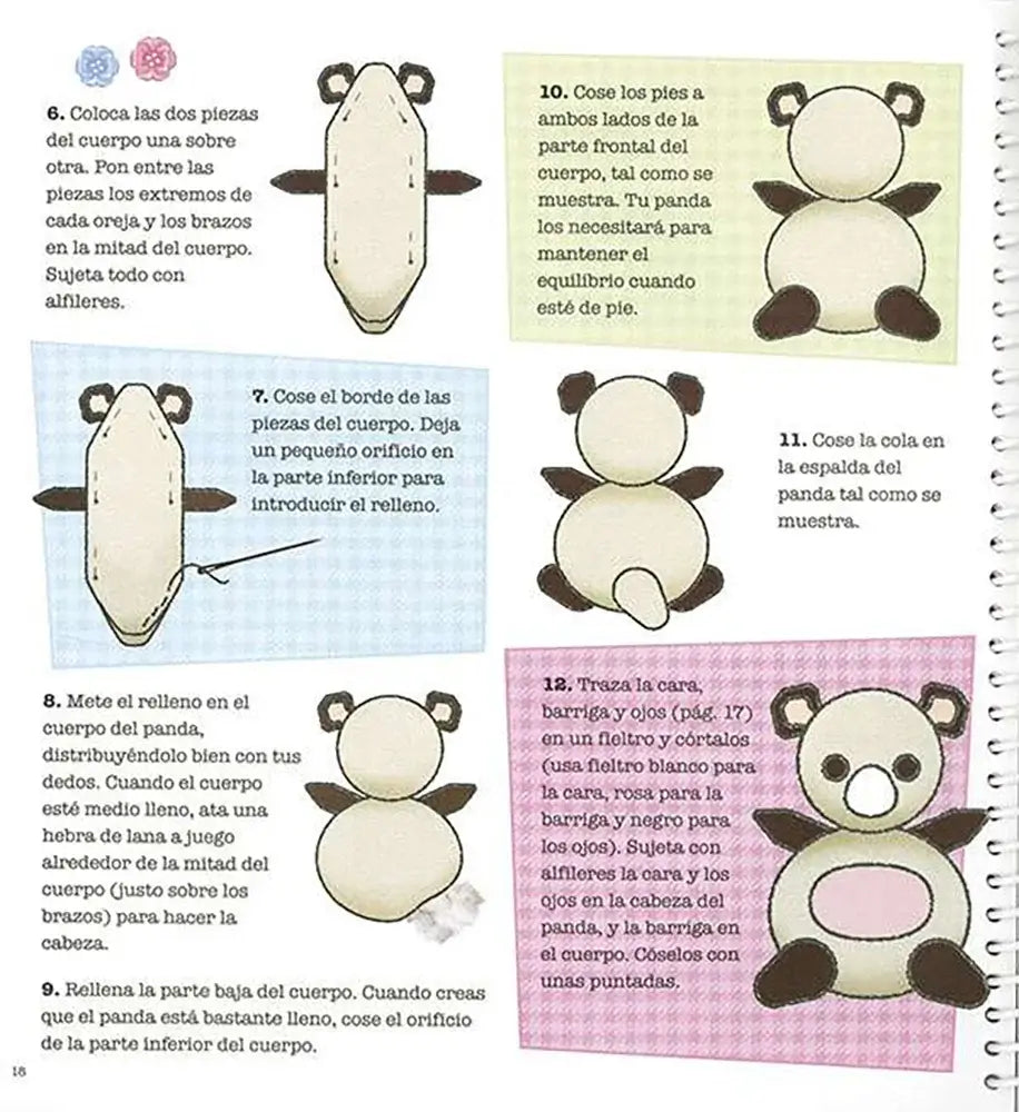 Animales de punto - Oso Panda