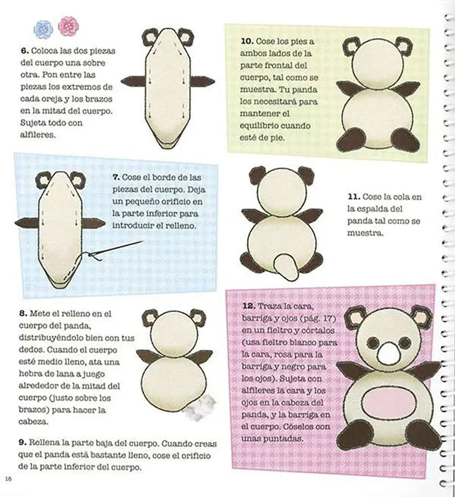 Animales de punto - Oso Panda