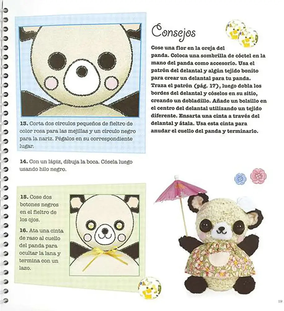 Animales de punto - Oso Panda 2