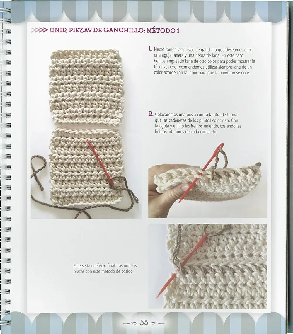 Bolsos de ganchillo con lana y trapillo - Unir piezas