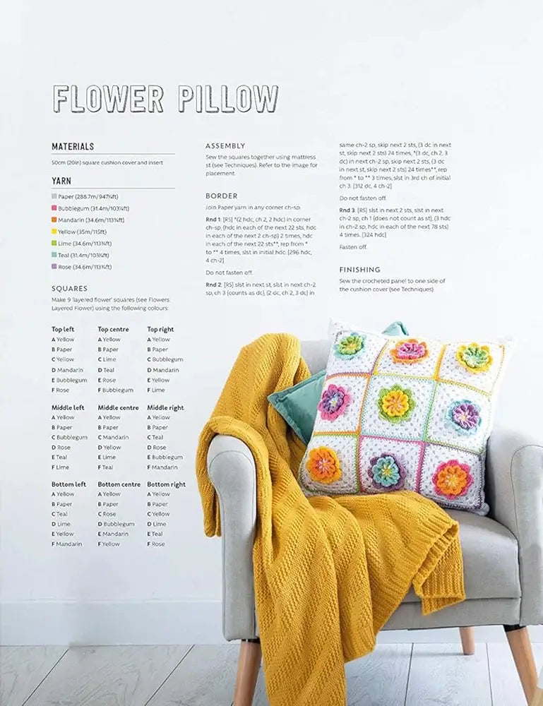 3D Granny Squares - Flower Pillow