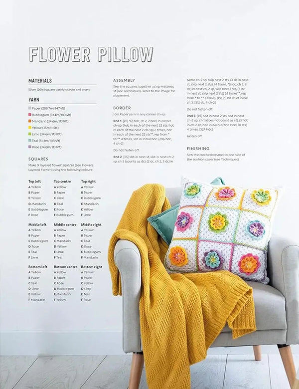 3D Granny Squares - Flower Pillow