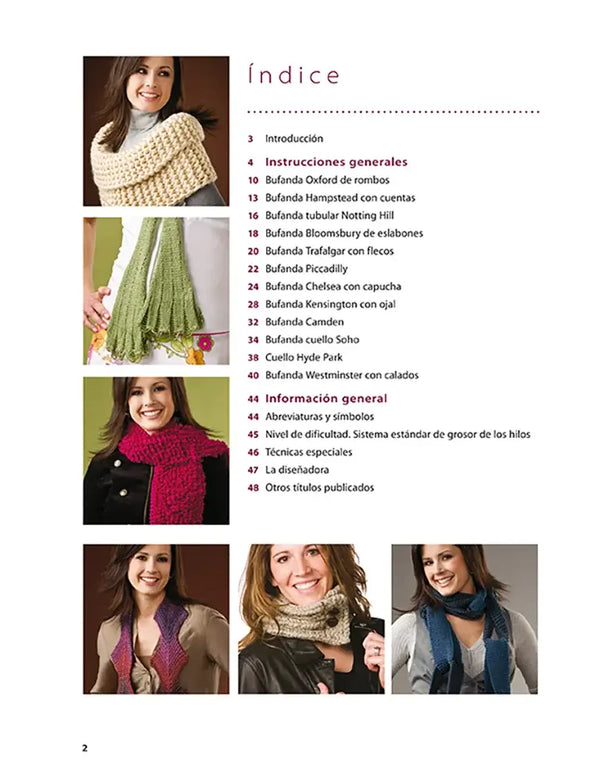 Libro: Bufandas y cuellos tejidos en telares circulares - Interior 1