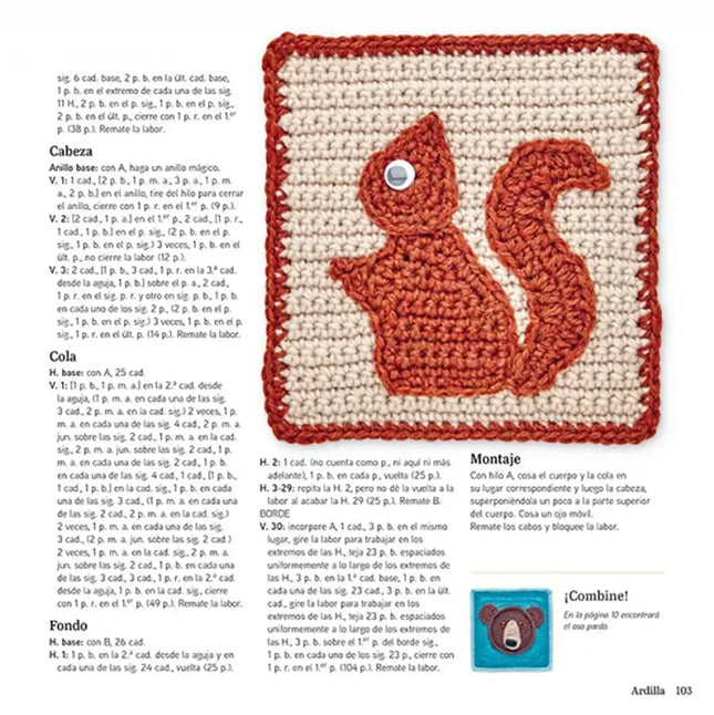 Libro: Cuadrados de ganchillo con animales - Interior 8