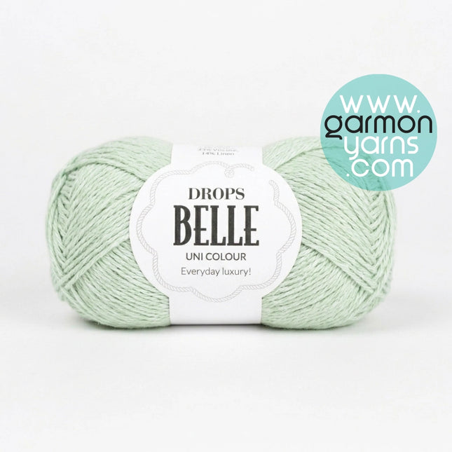 Belle Uni Color (32) - Menta | Ovillo de hilos cableado de algodón, viscosa y lino