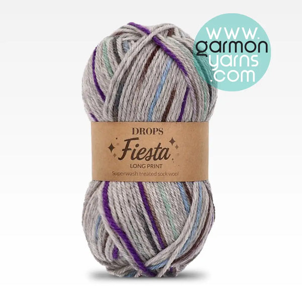 Fiesta long print 28, crepúsculo de plata