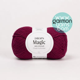 Magic Uni Colour (80) - Borgoña | Vista de un Ovillo de algodón de la marca Drops