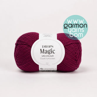 Magic Uni Colour (80) - Borgoña | Vista de un Ovillo de algodón de la marca Drops
