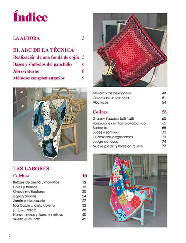 Libro: Ganchillo estilo country: 20 proyectos de colchas y cojines explicados paso a paso - Interior 1
