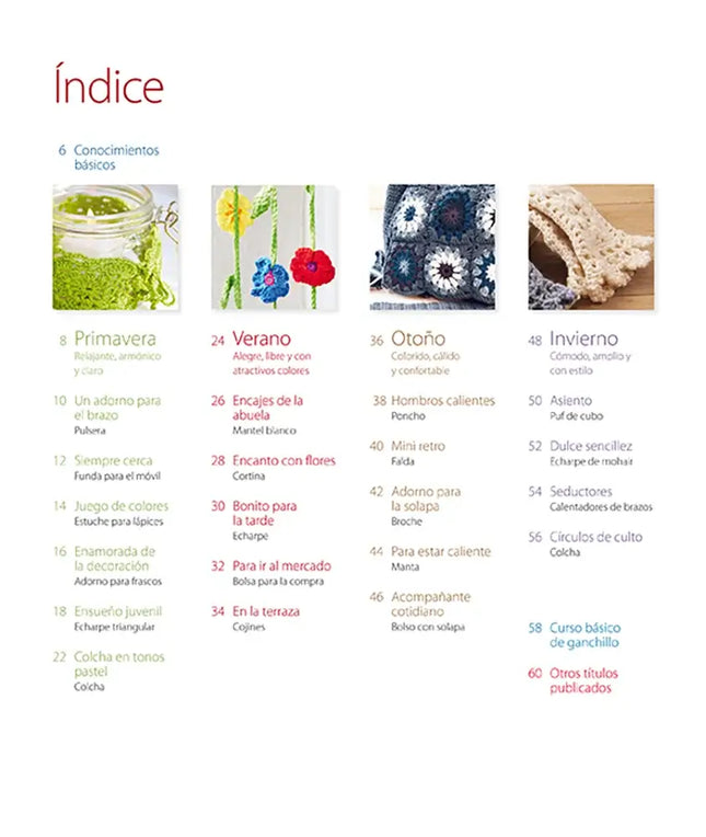 Libro: Granny squares con diseños actuales. 20 proyectos de ganchillo para cualquier época del año - Interior 1