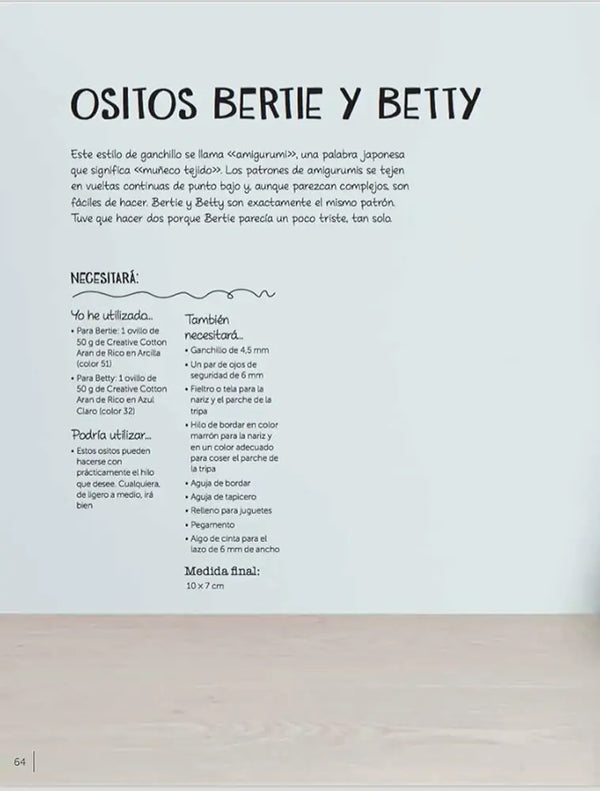 Ganchillo para principiantes: 20 proyectos para aprender a tejer - Osito Bertie y Betty