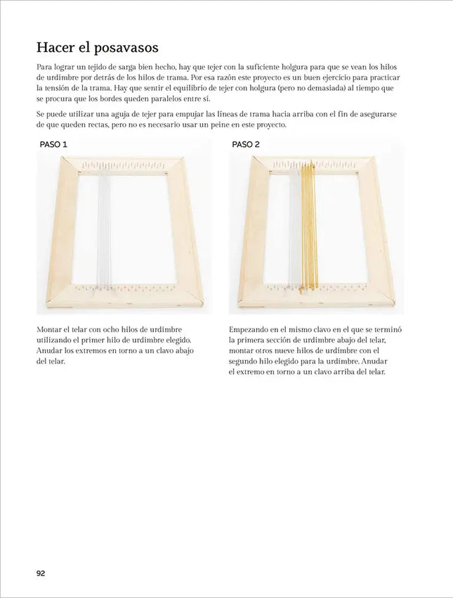 Libro Tejer en telar: Guía para hacer complementos y decorar la casa con diseños modernos - Hacer posavasos