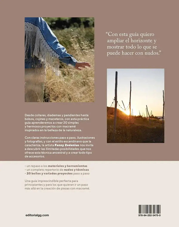 Macramé: accesorios. Una guía para crear piezas únicas para ti y para tu hogar - Contraportada