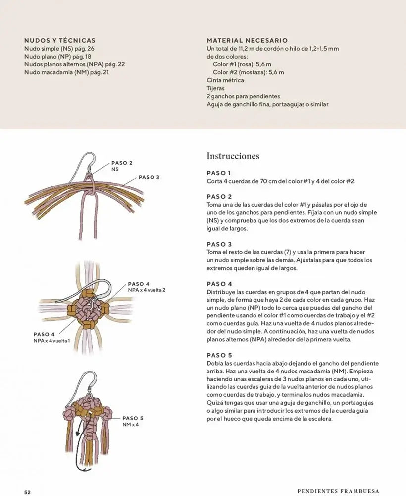 Macramé: accesorios. Una guía para crear piezas únicas para ti y para tu hogar - Expicación de nudos paso a paso