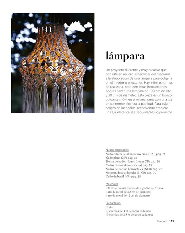Macramé: El arte del nudo creativo - Lámpara