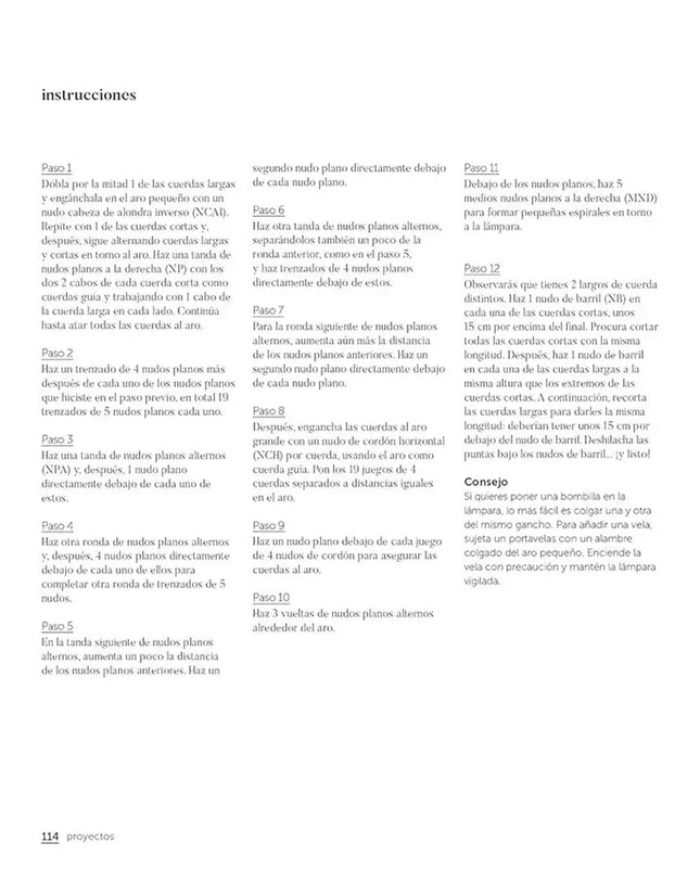 Macramé: El arte del nudo creativo - Instrucciones