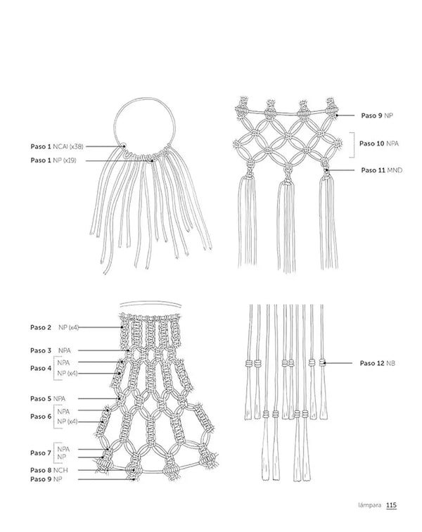 Macramé: El arte del nudo creativo - Esquemas de ejemplo