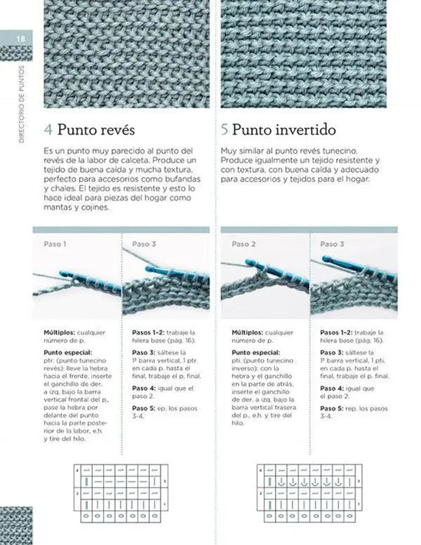 Manual de Puntos de Ganchillo Tunecino - Punto revés
