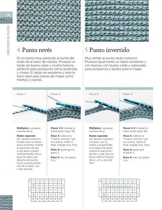 Manual de Puntos de Ganchillo Tunecino - Punto revés