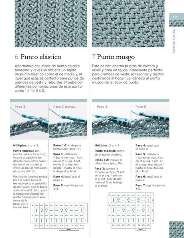 Manual de Puntos de Ganchillo Tunecino - Punto elástico