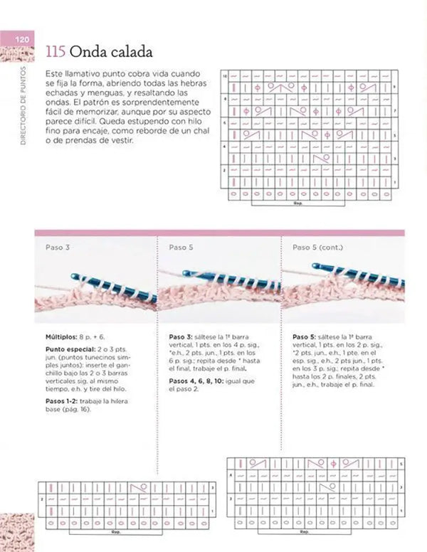 Manual de Puntos de Ganchillo Tunecino - Onda Calada