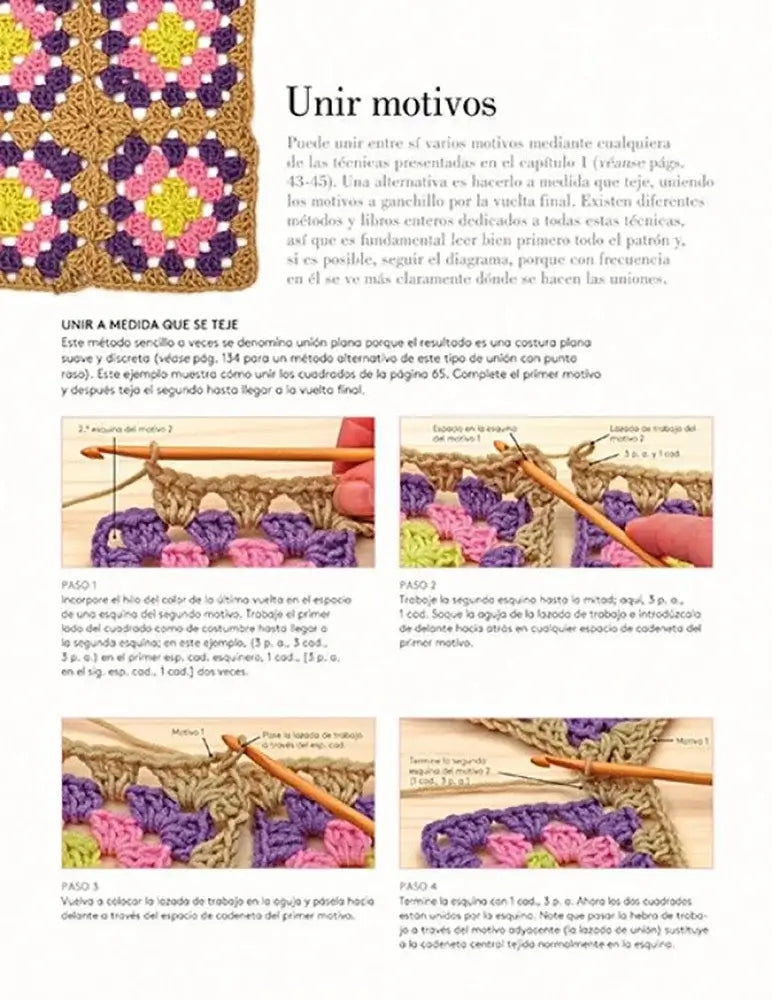 Manual de técnicas de Ganchillo / Crochet - Unir motivos