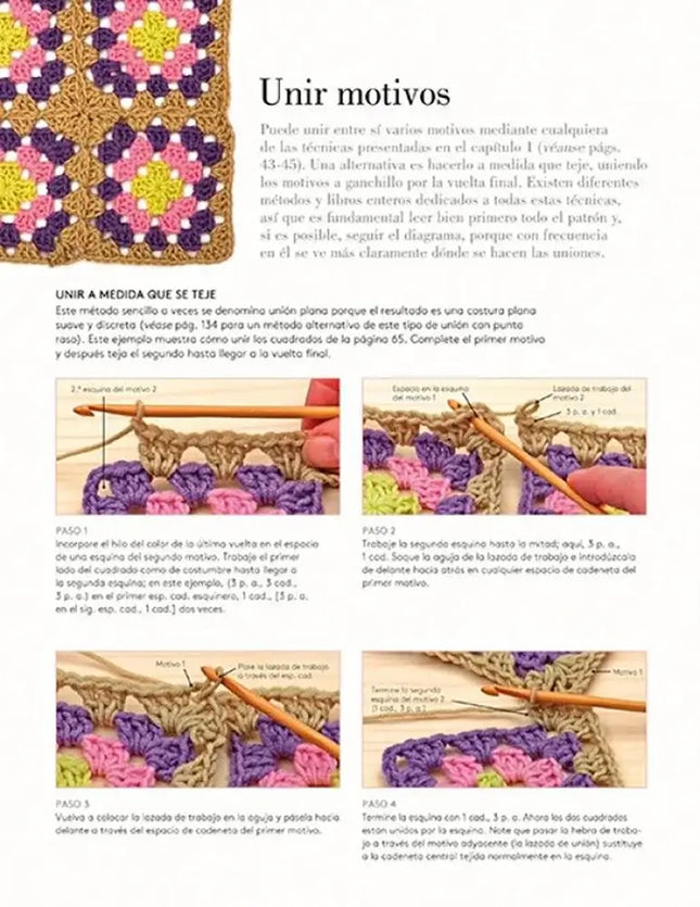 Manual de técnicas de Ganchillo / Crochet - Unir motivos