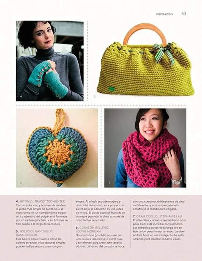 Manual de técnicas de Ganchillo / Crochet - Bufanda, mitones y bolsas