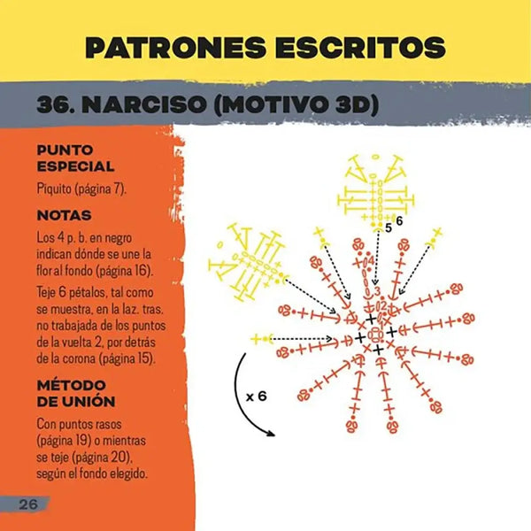 Mezcla & combina Granny squares. Flores - Narcisos