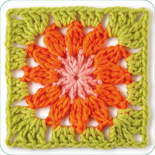 Mezcla & combina Granny squares. Flores - Flor naranja