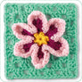 Mezcla & combina Granny squares. Flores - Flor rosa