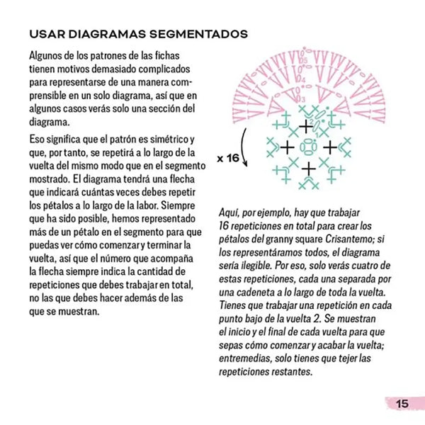Mezcla & combina Granny squares. Flores - Usar diagramas segmentados