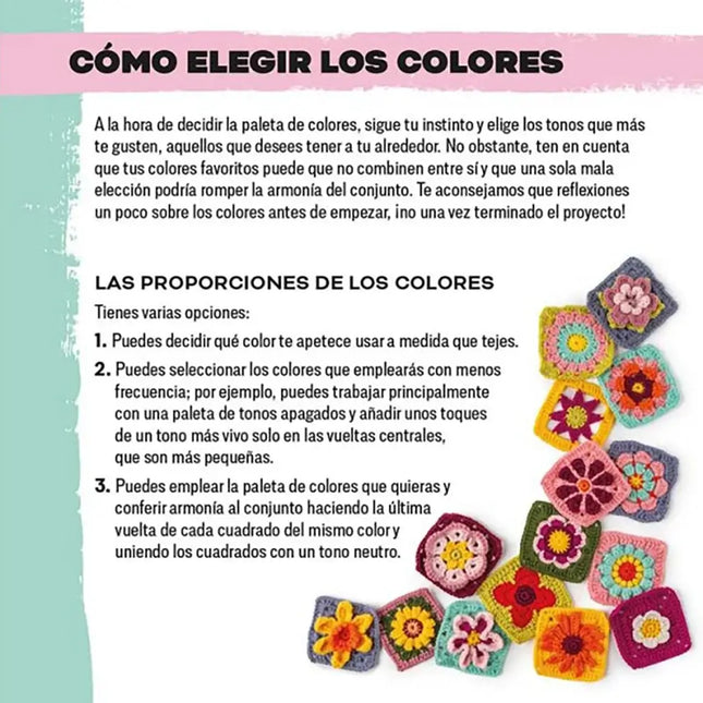 Mezcla & combina Granny squares. Flores - Cómo elegir los colores