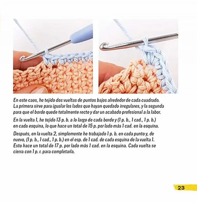 Mezcla y combina Granny squares. Puntos - Ejemplo